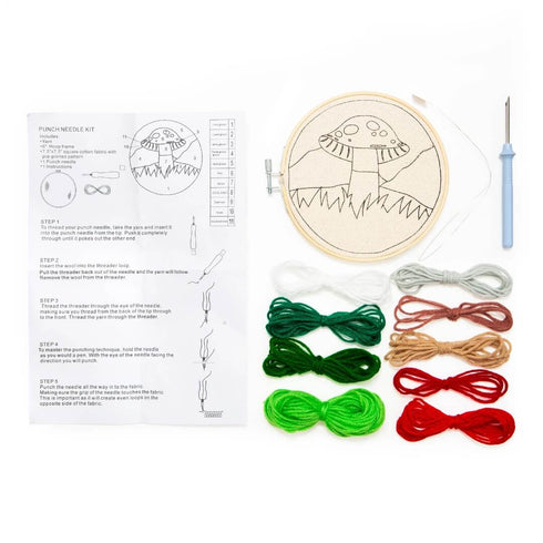 PUNCH NEEDLE KIT MUSHROOM